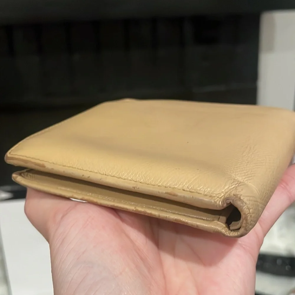 Chanel Beige Leather Wallet - Classic CC Embossed
